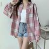 Autumn Women's Retro All-match Loose Plaid Shirt
