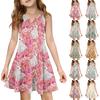 Mädchen Sommerkleid Farbe & Muster Ärmelloses Kleid Mit Tasche Freizeitkleid Ärmelloses Partykleid