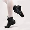 New Woman's Leather Jazz Dance Shoes Lace Up Boots For Adult Woman Practice Yoga Shoes Soft and Light Weight Jazz Boots