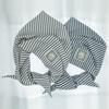 2000s Stripe Hair Kerchief vol.2 (white+grey)