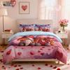 3pcs Valentine's Day romantic pink love goblin dwarf print coreless down duvet cover set multi size bedroom bedding decoration