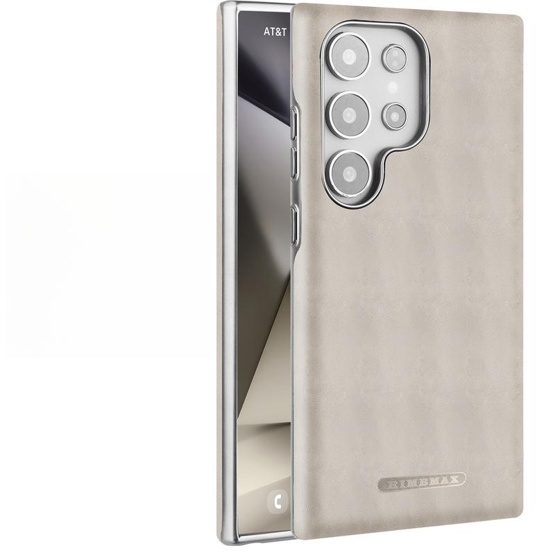 Suitable for Samsung S24ultra Phone Case Oil Wax Magnetic Attraction Samsung All-inclusive S25u Business 25p High-end Leather Case