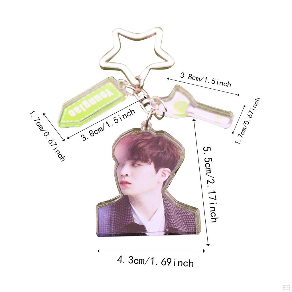 Acrylic Keychain Portable Versatile Adorable Keyring for Women Birthday Gift Style A