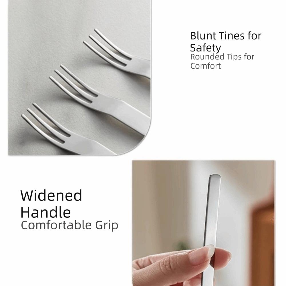 Stainless Steel Fruit Fork Set with Stand Cake Fork Creative Food Picks  Dessert