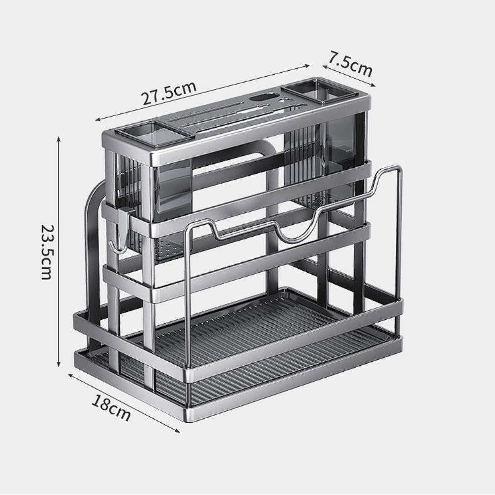Hållbar Multifunktionell Köksförvaringshylla Snabb Torkning Utrymmesbesparande Ätpinnshållare Stabil Porslinsförvaring Köksanvändning
