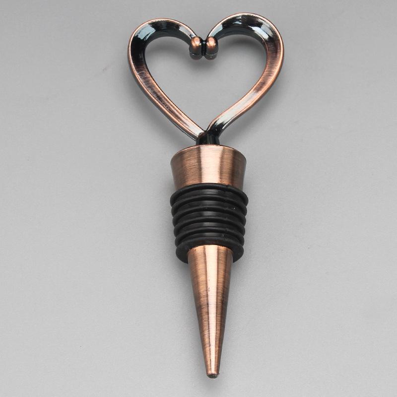 Red Wine Bottle Stopper, Innovative Heart-Shaped Seal, ABS Material, European and American Style, Ideal for Gifts.