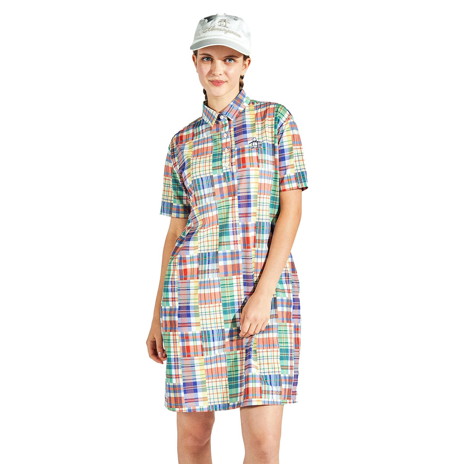 

Платье женское Munsingwear с коротким рукавом, в клетку мадрас, OR00, охлаждающее, влагоотводящее, быстросохнущее, эластичное, прохладное на ощупь, для гольфа, MG5SOP22L,