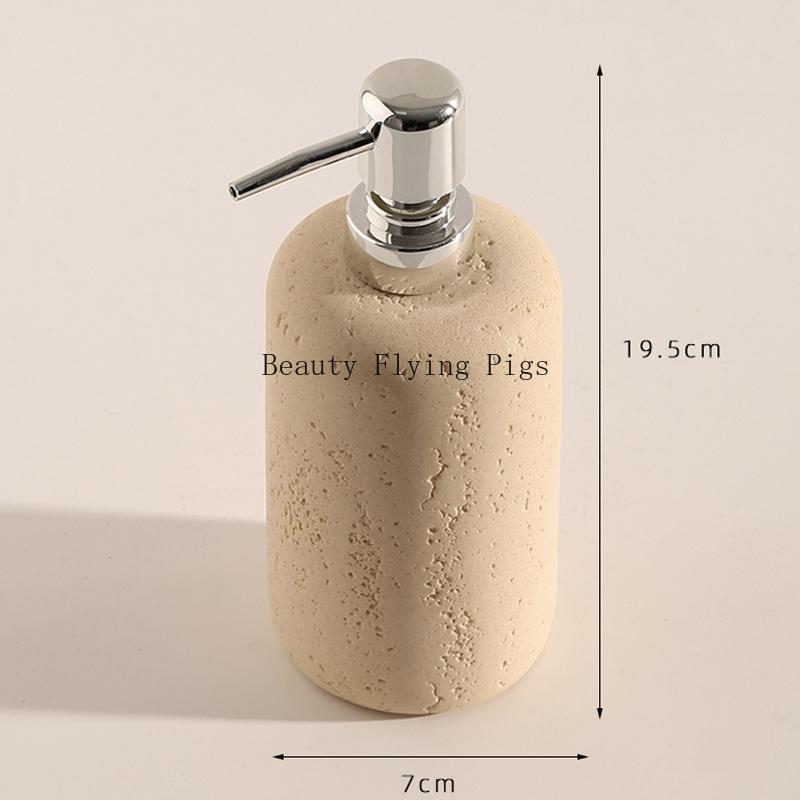1pc Natural Stone Shower Gel Distribution Bottle, Household Storage Bottle, Bathroom Decoration, Liquid Distribution Bottle