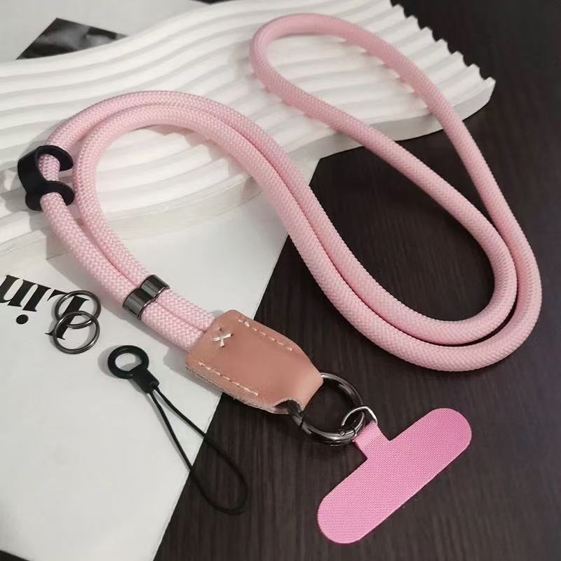 

New Nylon Diagonal Mobile Phone Rope Pu Leather Head Braided Long Anti-drop Mobile Phone Rope Clip Mobile Phone Case Rope Polyester / Nylon