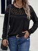 2026 Autumn/Winter Women's Casual Lace Patchwork Pullover Hoodie