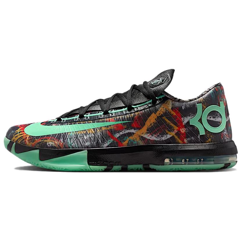 

Nike KD 6 Slip Resistant Abrasion Resistant Low top Basketball Shoes Unisex Black Green FQ8356-900 43