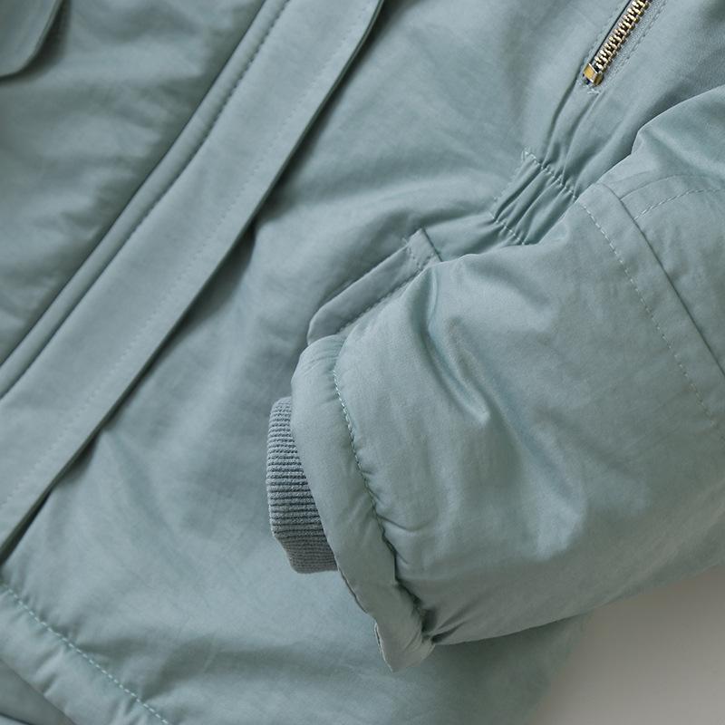 Girls Cotton-padded Coats Velvet and Thickened Winter Outerwear Fashion Hoodie Jacket Children Clothing