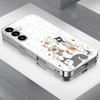 Cute cartoon animal silver plated glass phone case suitable for Samsung Galaxy S26 S25 S24 S22 S21 S20 FE/Ultra/Plus anti drop