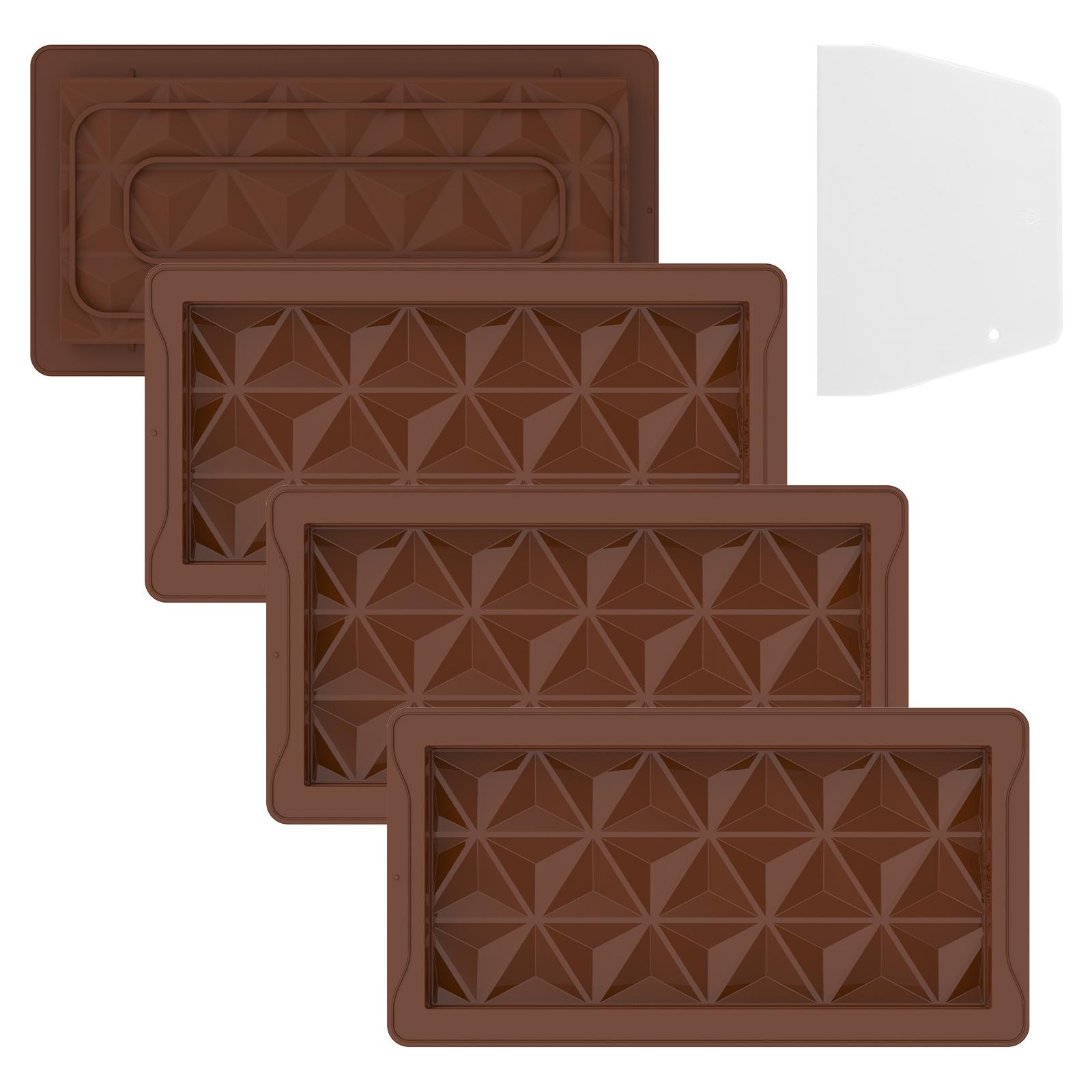 

Chocolate Bar Mold Reusable Versatile Candy Bar Mold Easy to Use and Clean Chocolates Bar Silicone Thick Mold Deep Break Apart