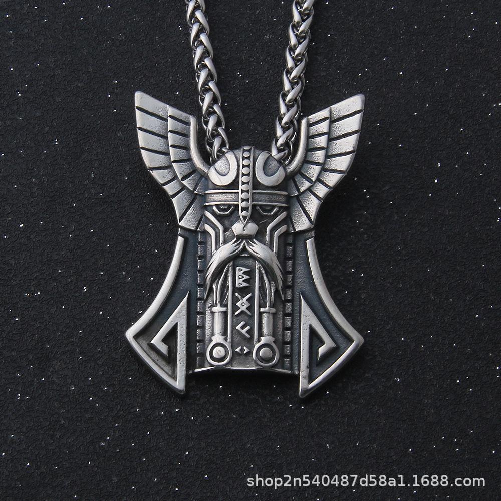 Nordic Celtic Odin Shield Pendant Viking Axe Necklace Men s Trendy Accessories