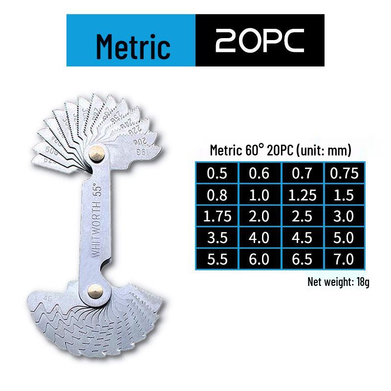 American Standard Metric & Imperial Thread Plug Gauge & Template