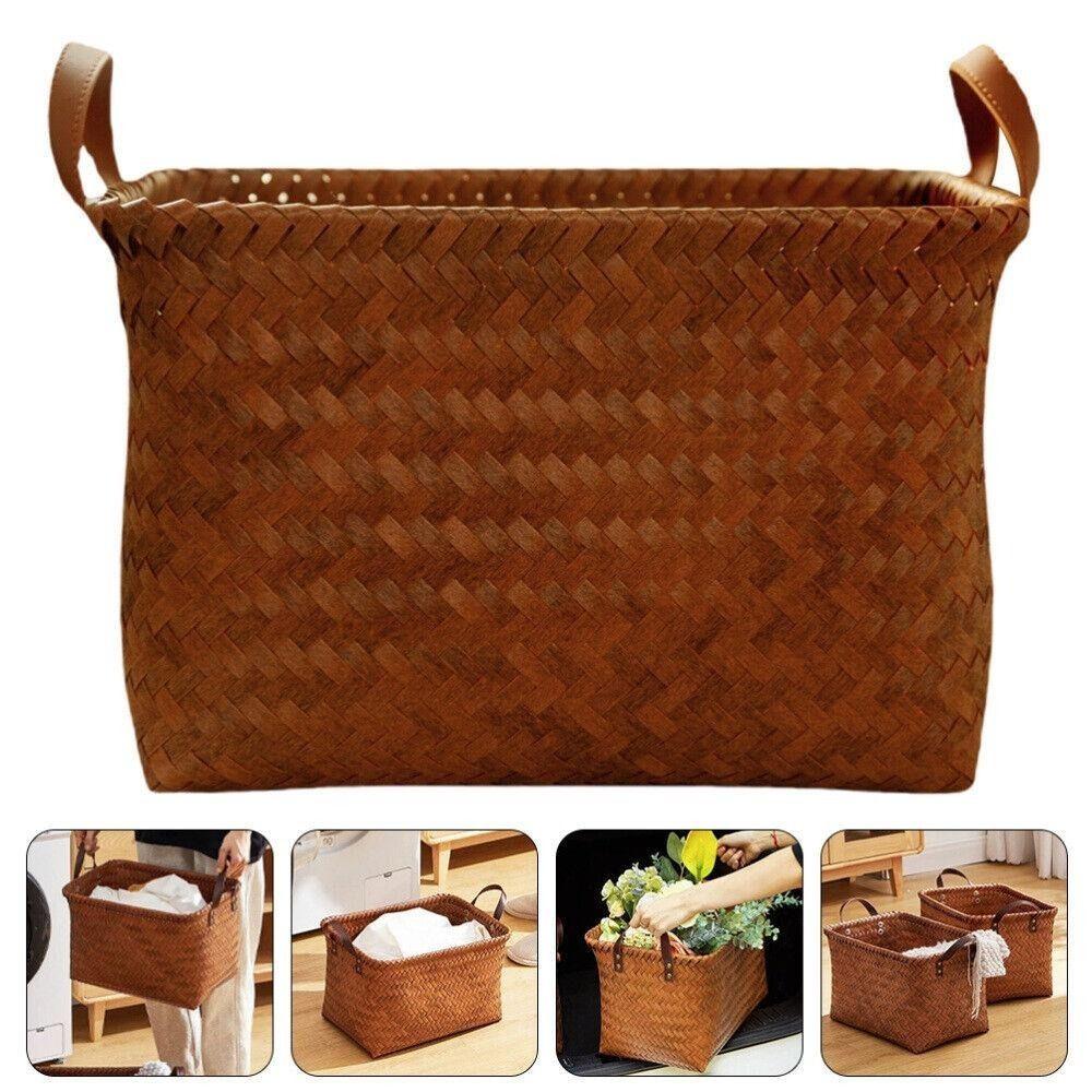 

Portable Storage Basket Brown Home Storage Convenient Dirty Clothes Basket Home Furnishings M
