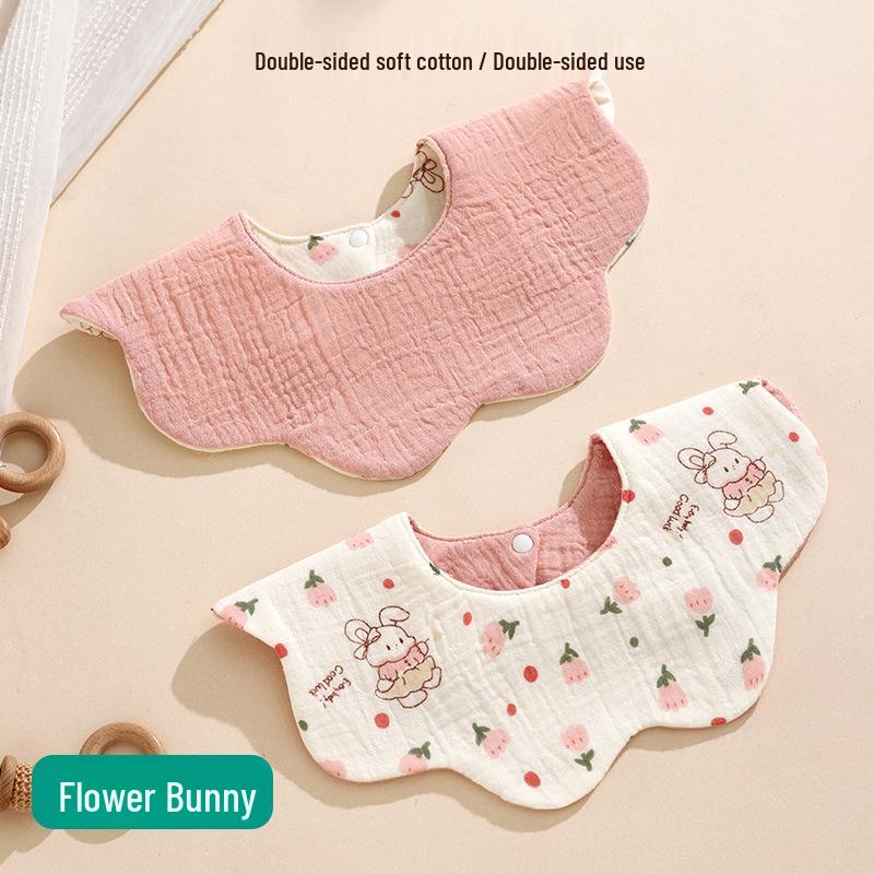 Korean Style 360° Waterproof Baby Bibs - Double-Sided Pure Cotton Gauze