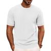 T-shirt da uomo estiva a maniche corte in maglia tinta unita casual