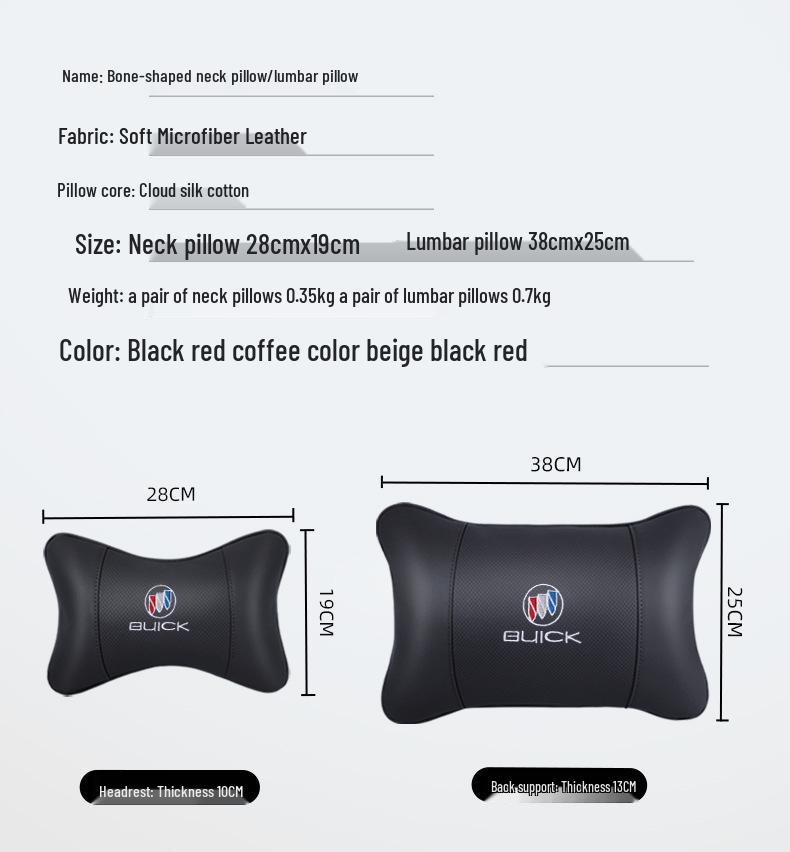 Buick Regal, Excelle, Envision, Encore Car Headrest Neck and Lumbar Support Pillow