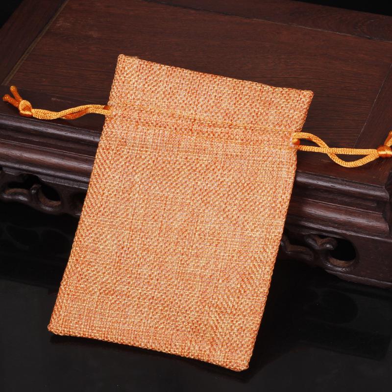 Custom Printed Linen Drawstring Sachet Bag for Jewelry Packaging and Storage