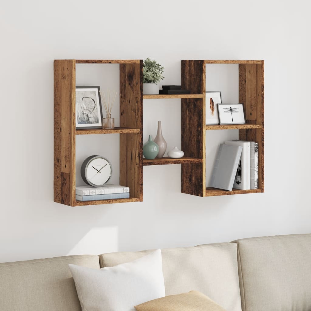 Wall Shelf Vintage Wood Look 96 x 18 x 60 cm Engineered Wood