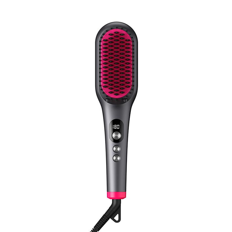 Elektrisk Hot Comb Multifunksjonell rett hår Rettetang Kam Negative Ion Anti-Skalling Styling Verktøy Rettebørste