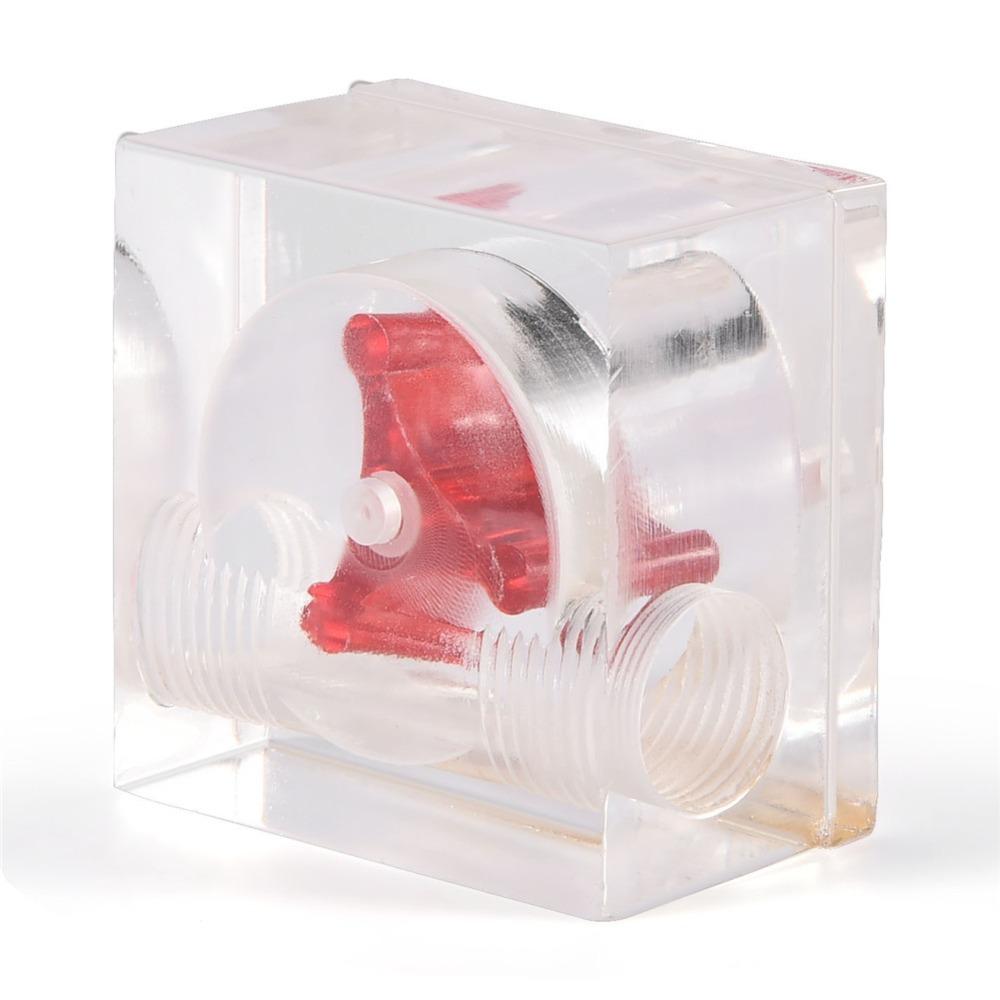 G1/4 Thread Flow Meter Sturdy Red Indicator Water Cooling Flow Meter Transparent Water Cooling System Flow Meter