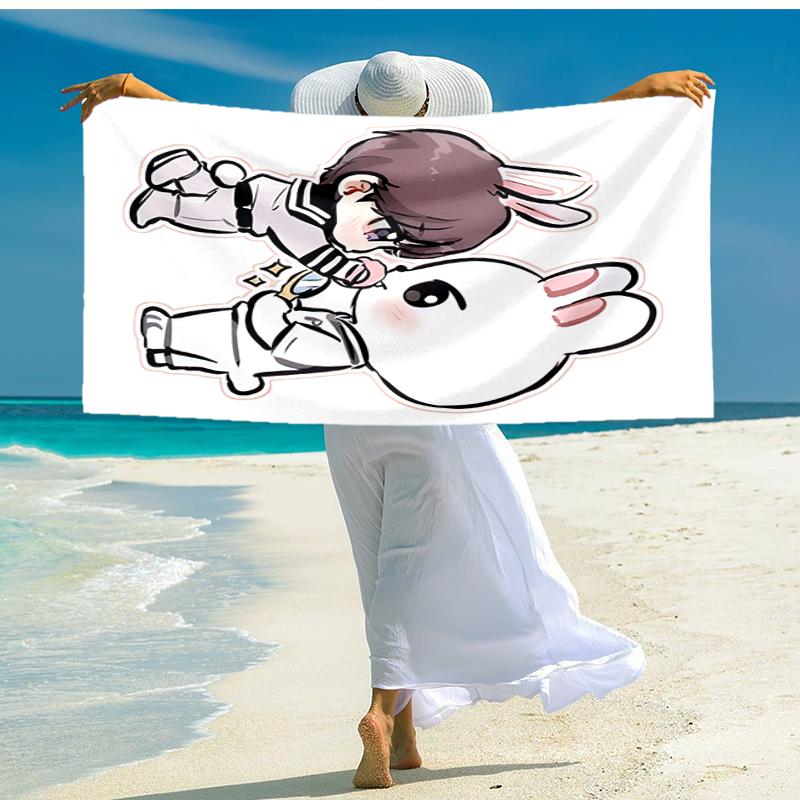 1pc Kpop Team5 Beach Towel, Comfortable and Thick, and Swimming/Bath/Picnic/Camping Towel, Suitable for Seaside Beaches