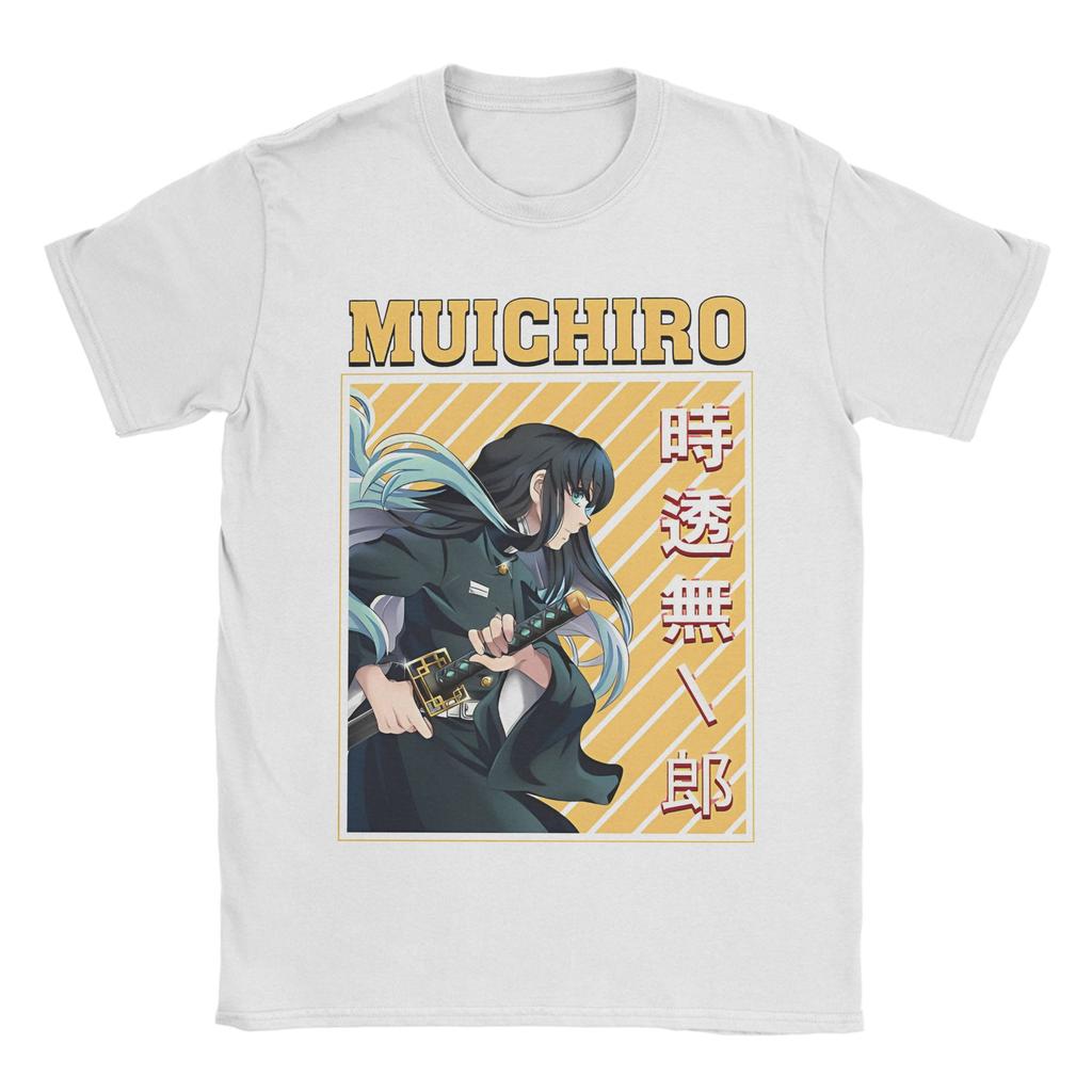 Muichiro Tokito  T-Shirt Men Women Anime Demon Slayer Novelty 100% Cotton Tees Round Collar Short Sleeve T Shirt Party Clothes