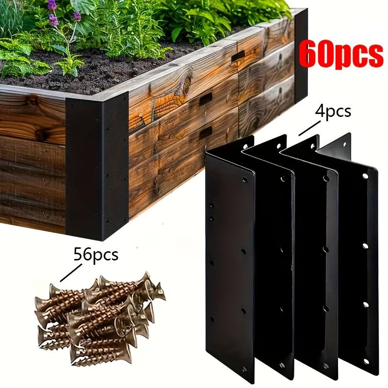 

60pcs Thickened Extra Large 160mm L-Shaped Corner Code | 4pcs Corner Code with 56pcs Screw Set, Garden Fence Bracket Connector