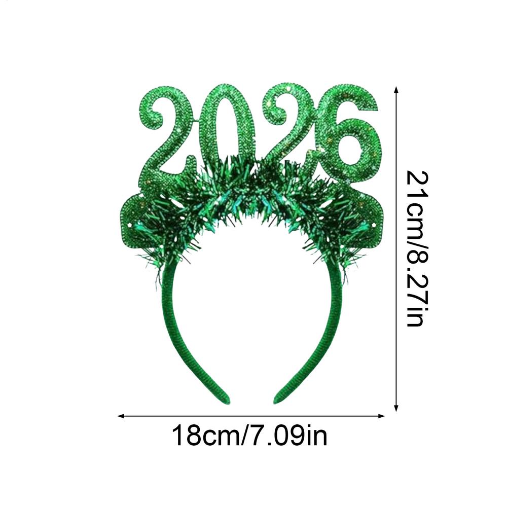 Party Headwear Glitter Headpieces with 2026 Number New Year Hair Band Costume Headwear for Women Costume Birthday Events Home