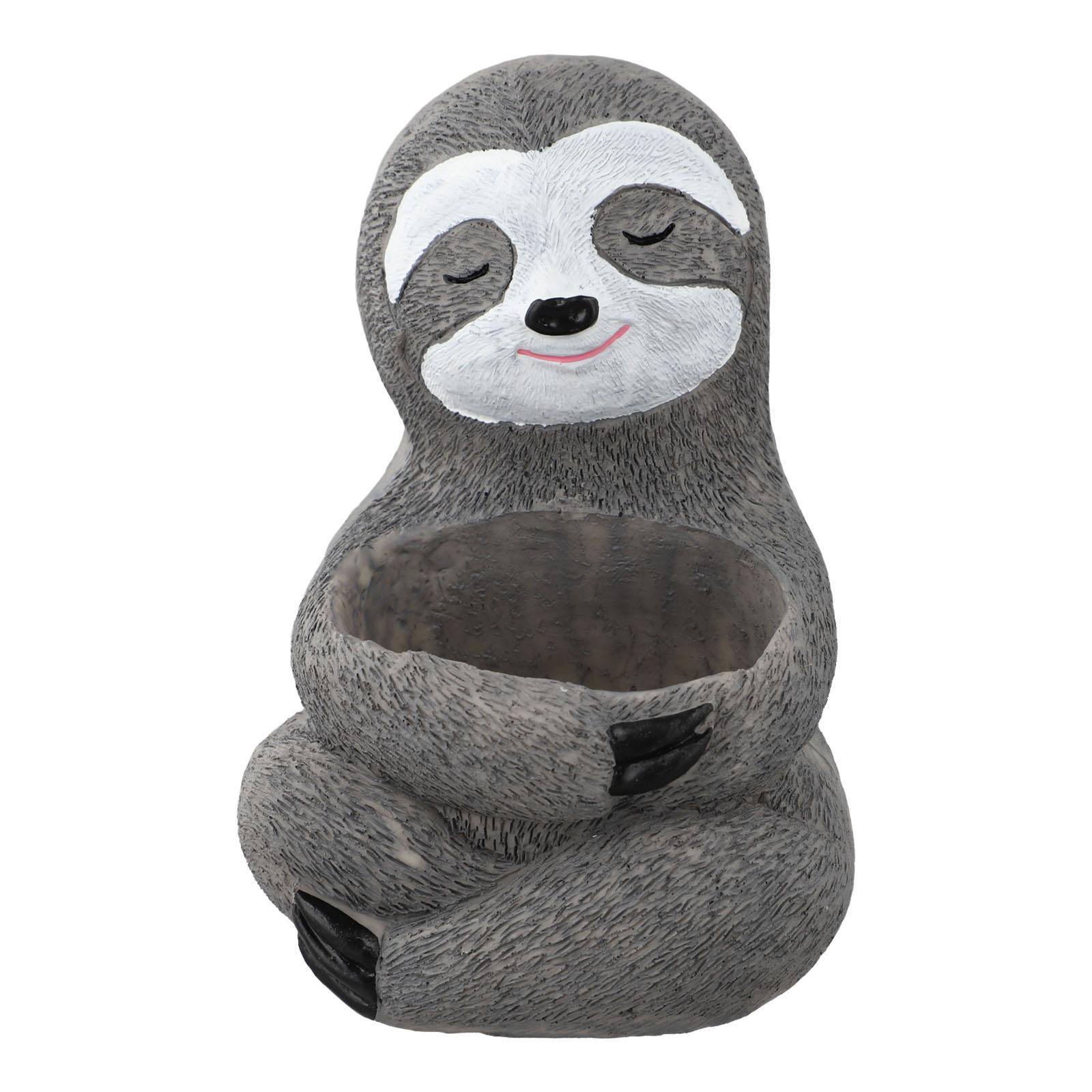 

12.5*8.5cm Sloth Plant Holder Resin Sloth Succulent Holder Unique Home Accent Lightweight Resin Material Versatile Plant Display серый
