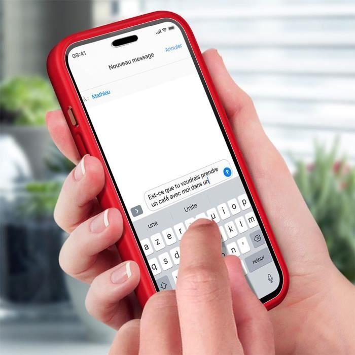 Coque de protection - PROSHOP - pour iPhone 14 Pro Max - Transparent Rouge - Protection 360° - PC Rigide