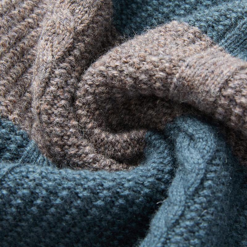 Jinjuan Men's 100% Pure Wool Striped Sweater