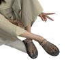 Mesh Soft Bottom Summer Rhinestone Roman Sandals Vacation Beach Wear French Bag Head Half Slippers Women'S Shoes