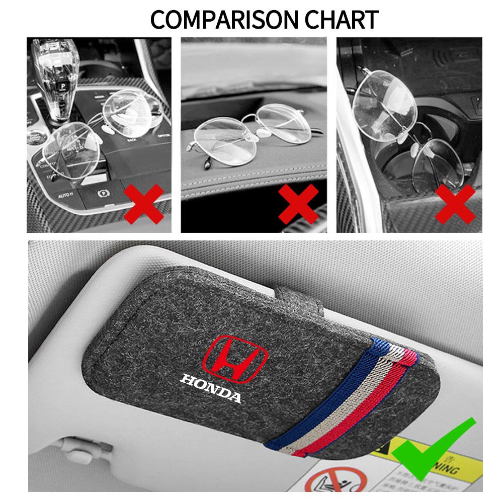 EDB3  Car Sunglasses Organizer Bag Eyeglass Holder Glasses Storage Clip For Honda Civic Hrv City Jazz Accord CR-Z VTEC Vezel Insight