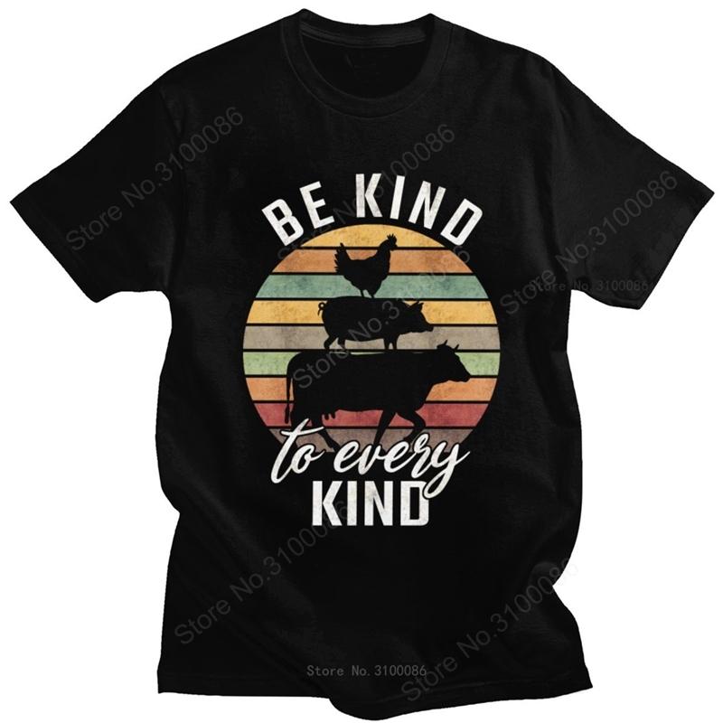 Sunset Vintage Nature Lovers Tees Unisex Crew Neck ShortSleeve Be kind to every kind Animal Tshirt Vegan Vegetarian Summer Tshirt