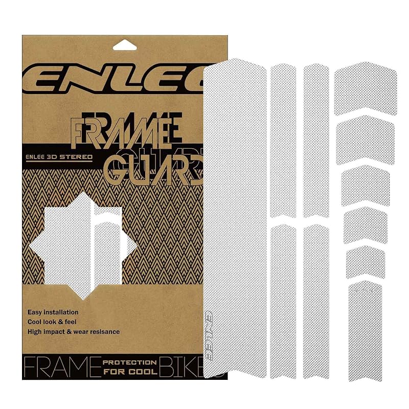 ENLEE Bike Frame Protection Tape, Non-Yellowing Transparent Bike Frame Protection Kit, Clear Honeycomb PVC Anti-Scratch Protector For MTB/Road/Gravel Film-Transparent