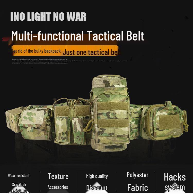 Multifunctional Tactical Molle Waist Belt - Padded Nylon for Outdoor Combat Training