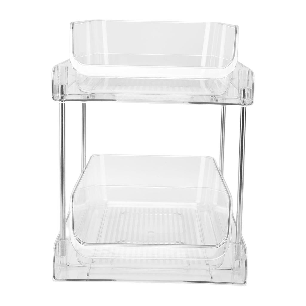 Under Sink Pull Out Organizer Multi Purpose Stackable Transparent Space Saving PET Under Sink Storage Shelf for