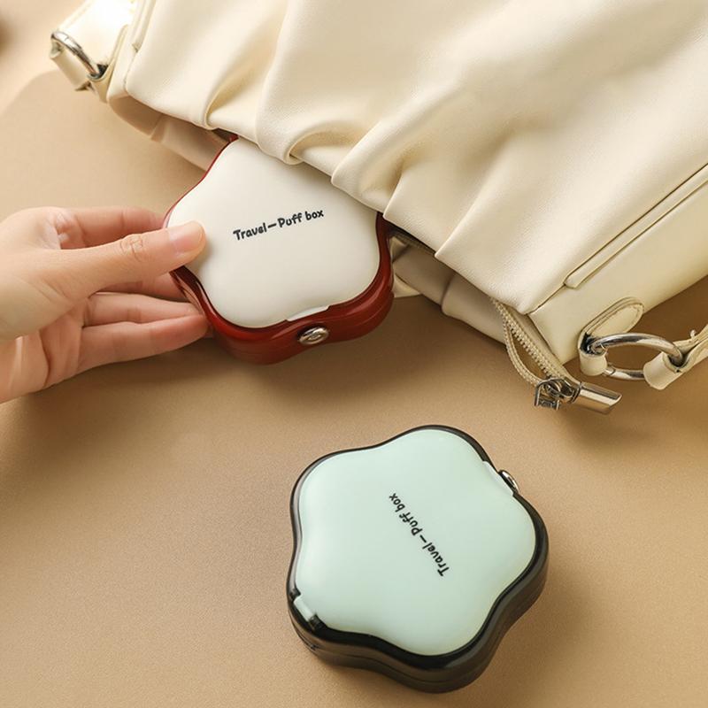 Double-Layer Folding Powder Puff Boxes Breathable Moisture-Proof Enlarged And Thickened Air Cushion Puff Storage Box Makeup Case