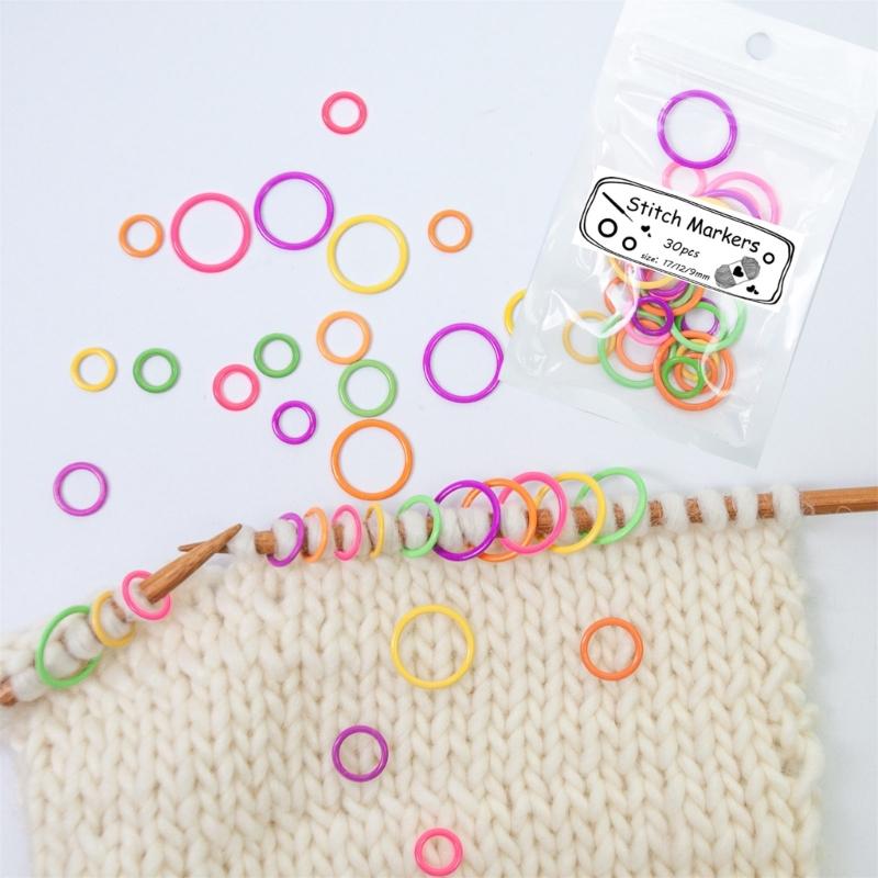30 Pcs Metal Knitting Markers Crochet Locking Markers Round Stitching Markers Knitting Accessories for Crochet Lovers