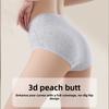 Women's Large Size Spring and Autumn Natural Color Cotton 10A Antibacterial Crotch High Waist Triangle Briefs