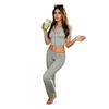 Womens Street Style Printed Short Sleeve Hooded Tracksuit Set Casual Sportswear