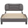 Vidaxl Bed Frame with Headboard, Grey, 100X200 Cm, Faux Leather