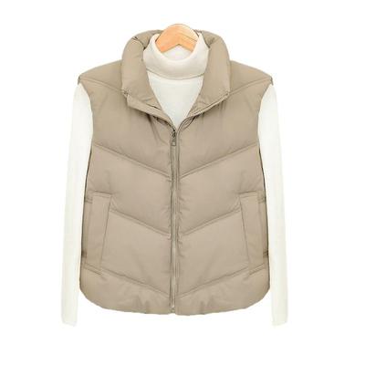 Women's Cotton Clothes Vest New Stand-up Collar Sleeveless Small Short Vest Pressed Rubber Vest