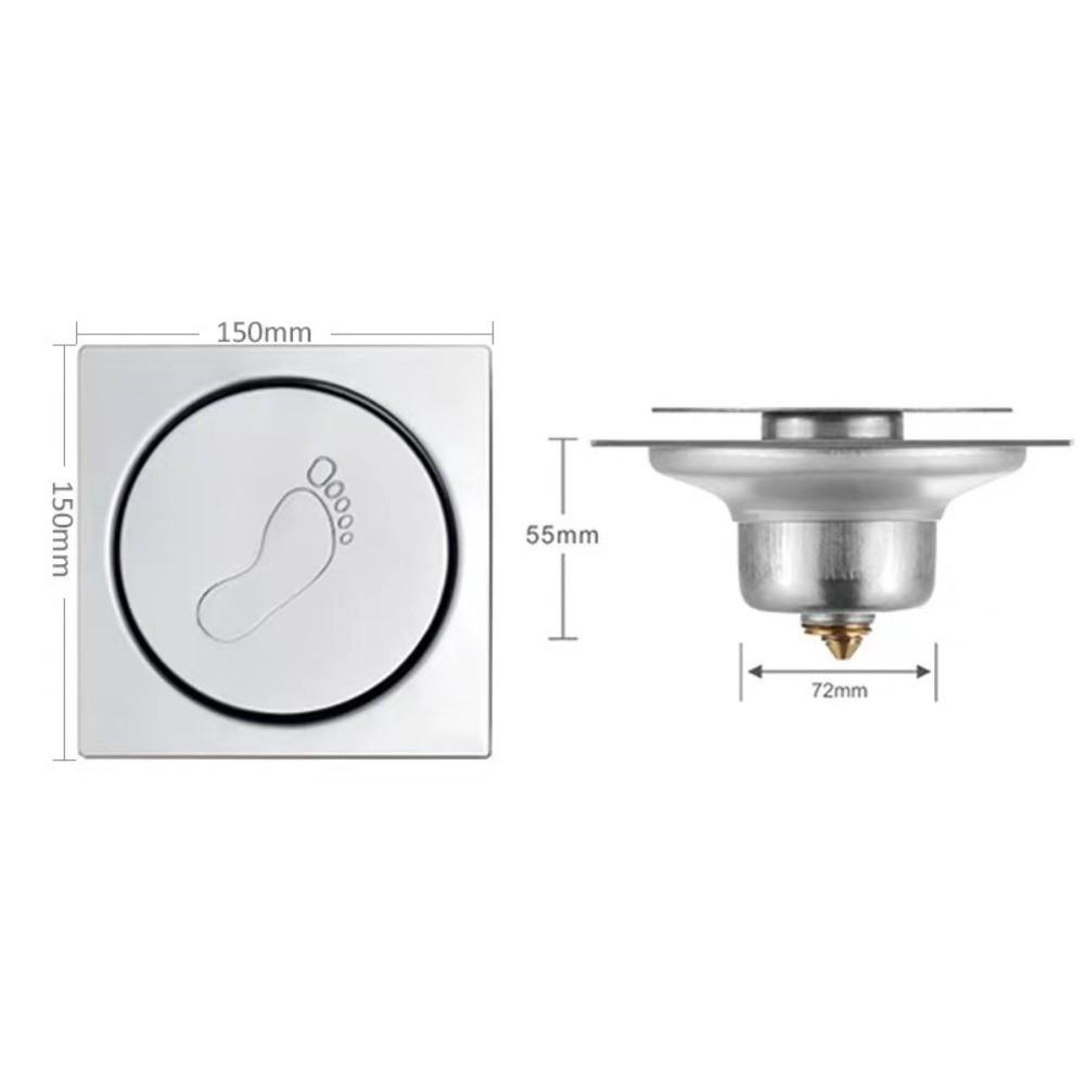 Metal Shower Foot Floor Drain Pop Up Bounce Drain Filter Creative Press-Type Floor Drain