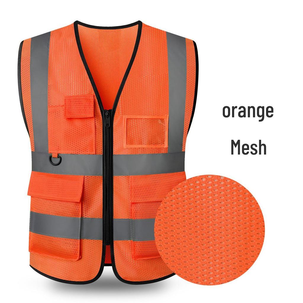 LIKA Reflective Multi-Pocket Safety Vest for Traffic, Construction, Sanitation, and Gardening