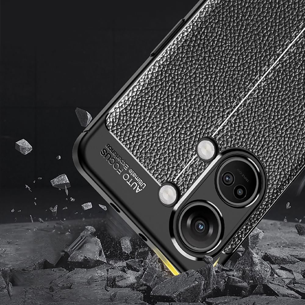 

For OnePlus Nord 3 5G/Ace 2V Litchi Texture TPU Phone Case Shockproof Cell Phone Cover Black